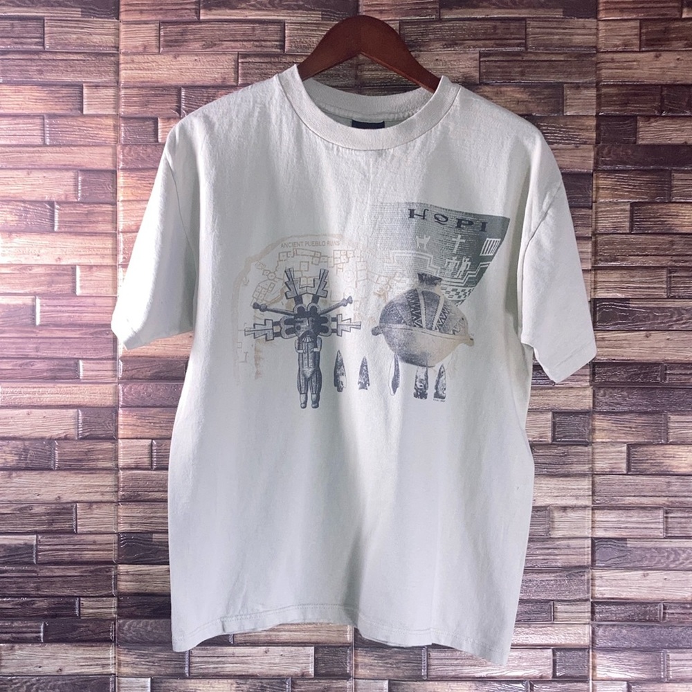 EMI Hopi Land Arizona Native American Reservation Tan T Shirt Vtg 1997 USA